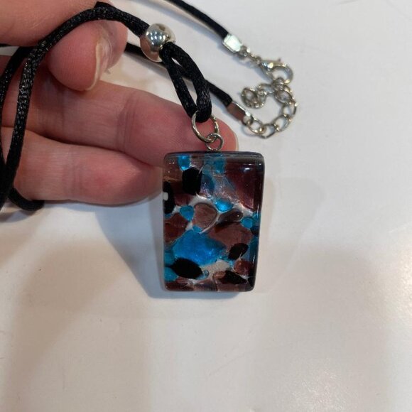 Murano Glass Pendant Cord Necklace - Picture 3 of 4